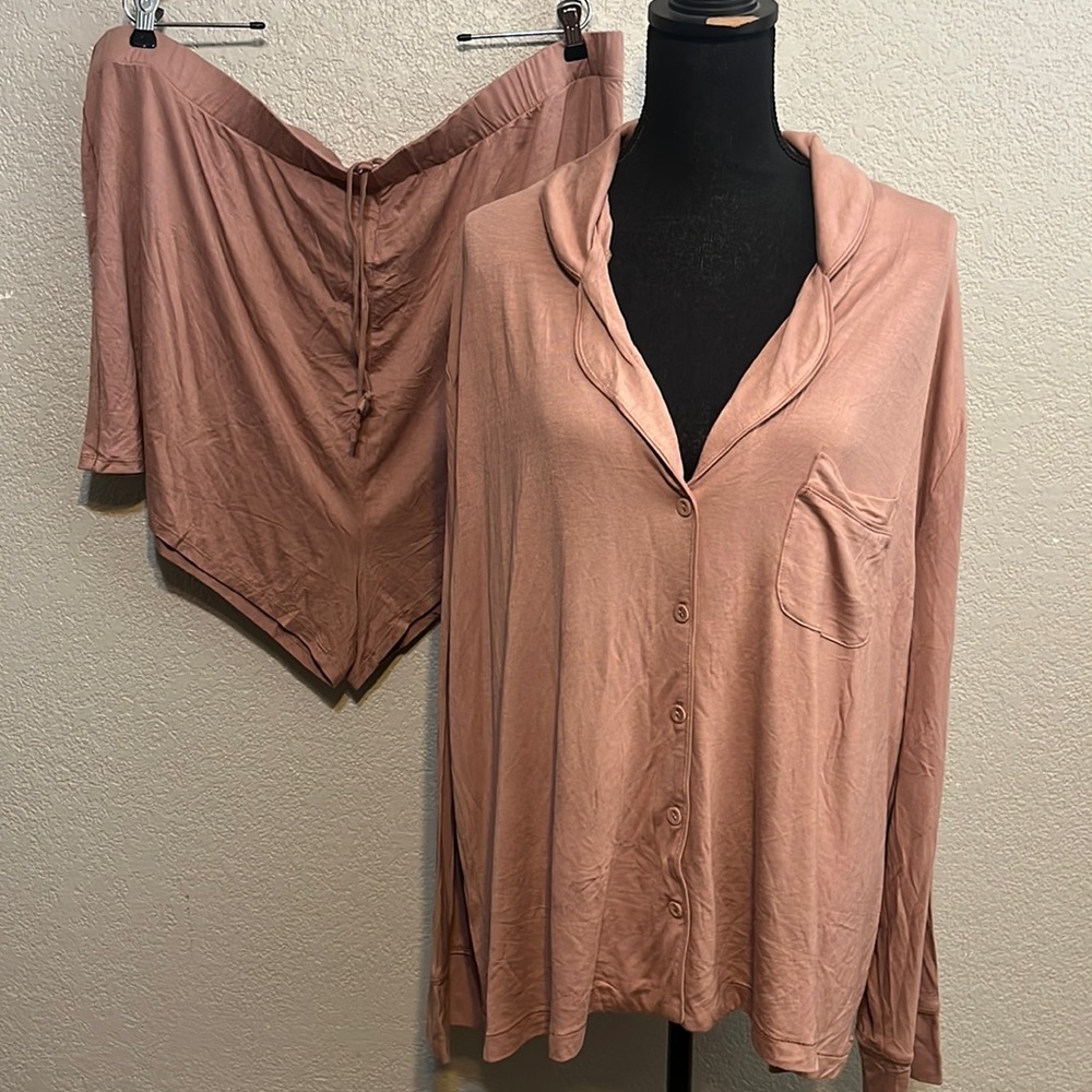 NWT Skims Soft Lounge sleep set size 4X in Sienna